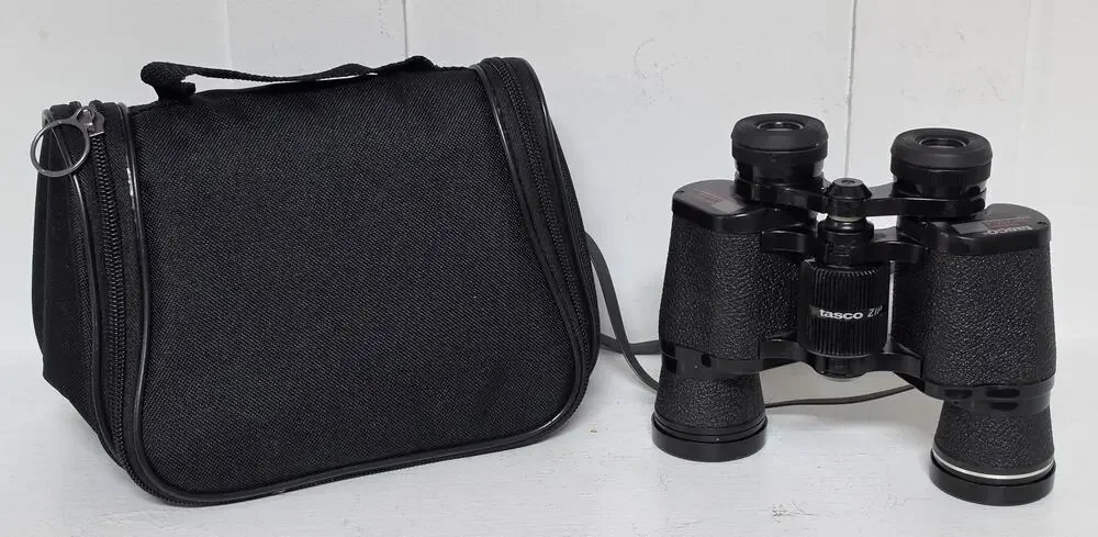 Vintage Tasco ZIP 7x35 Binoculars w/ Case & Strap – Fully Coated Optics